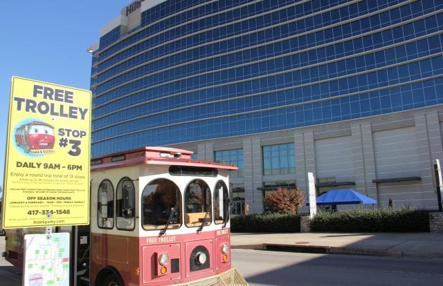 Sparky the Free Downtown Branson Trolley in Branson, Missouri