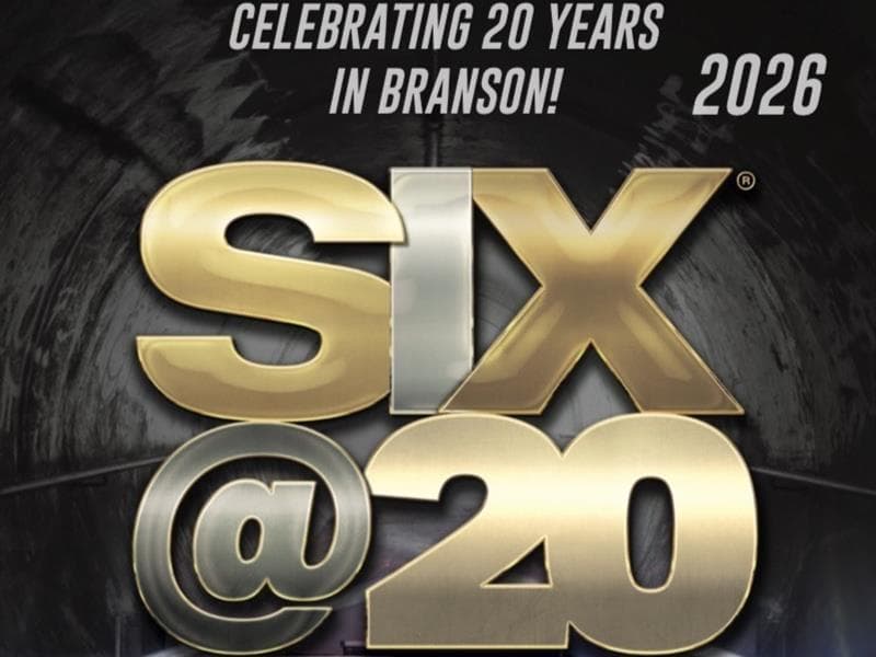 SIX Hughes Brothers performing vocal harmonies on stage in Branson